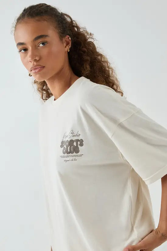 DSGN Studio Sports Bubble Slogan Oversized T-shirt