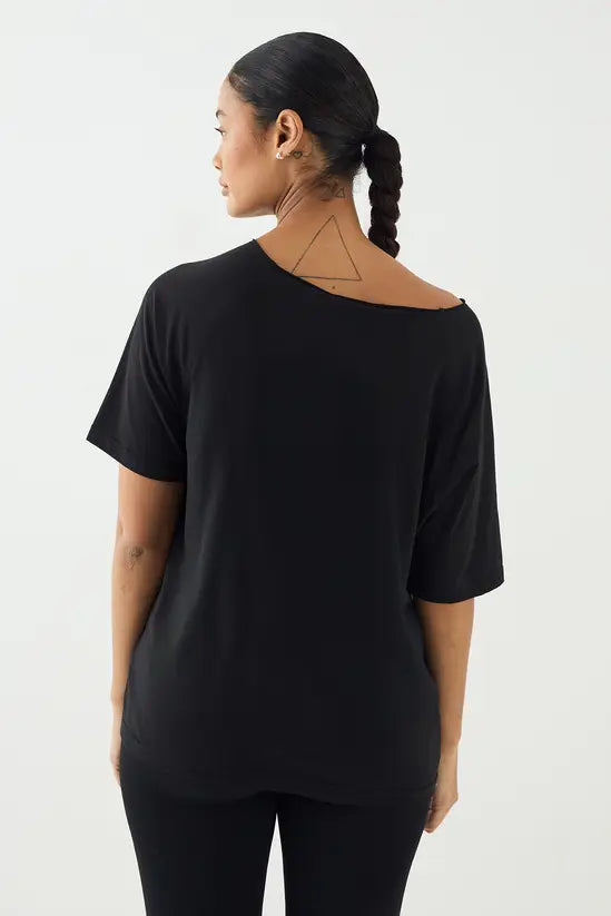 DSGN Studio Script Off The Shoulder Oversized T-Shirt