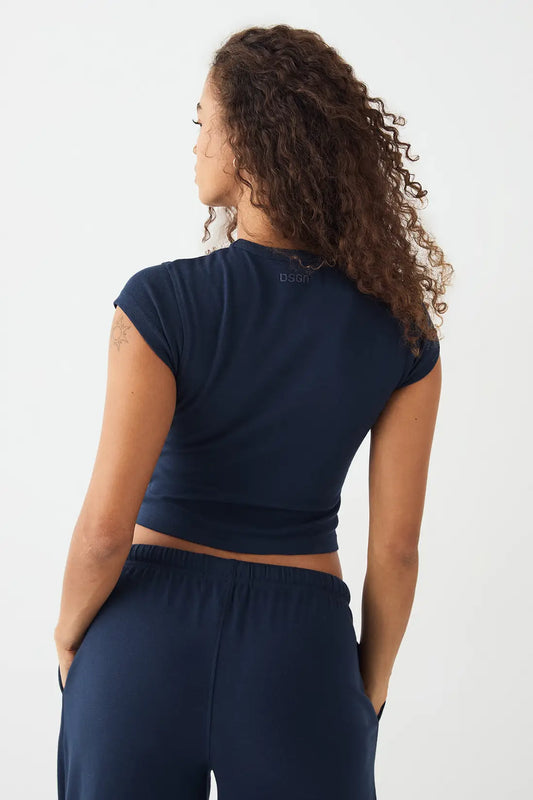 DSGN Studio Embroidered Short Sleeve Top
