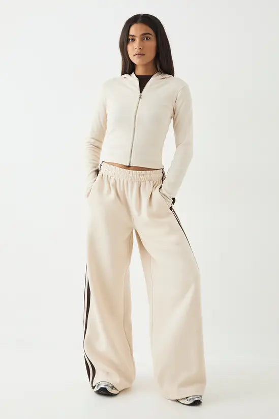 DSGN Studio Zip Through Hooded Rib Top