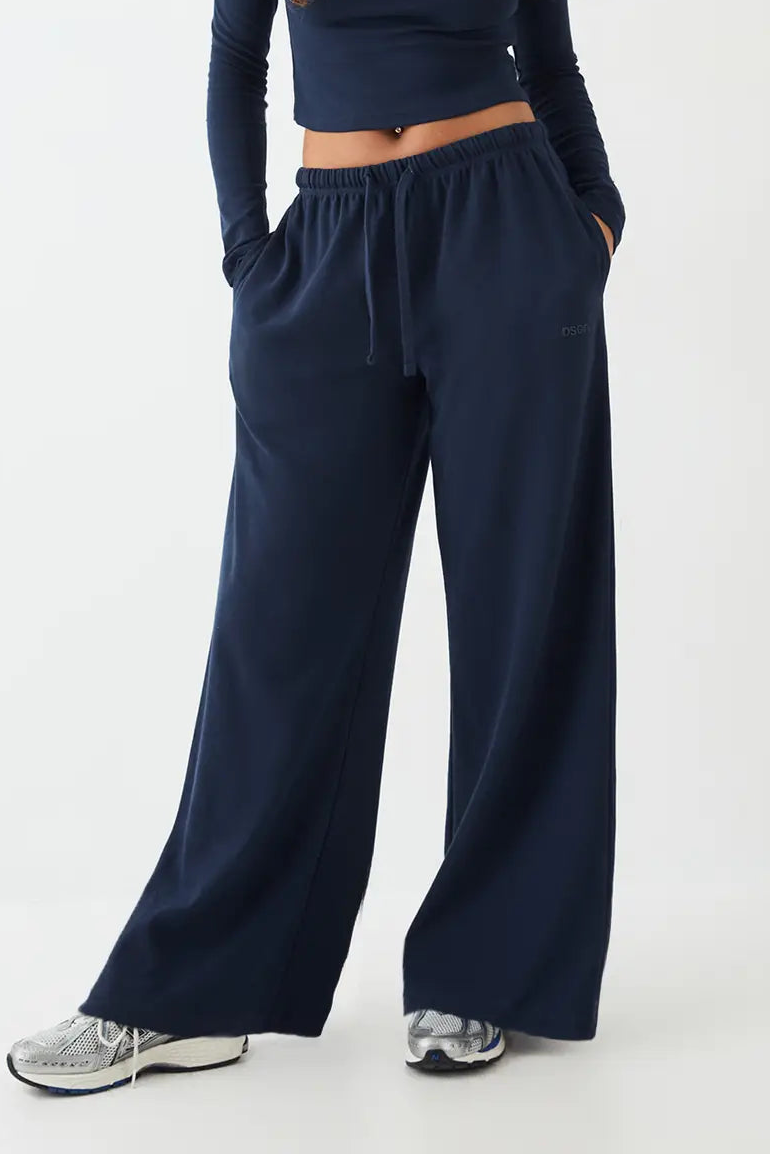 DSGN Studio Embroidered Rib Wide Leg Trouser