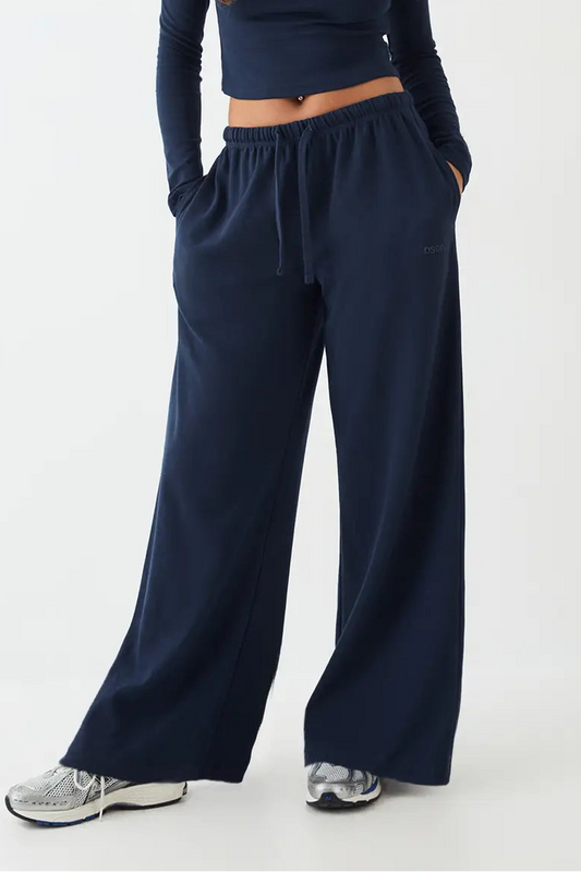 DSGN Studio Embroidered Rib Wide Leg Trouser
