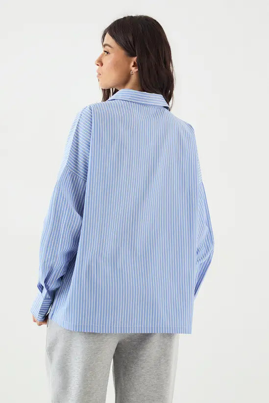 DSGN Studio DSGN Studio Oversized Cotton Poplin Stripe Shirt