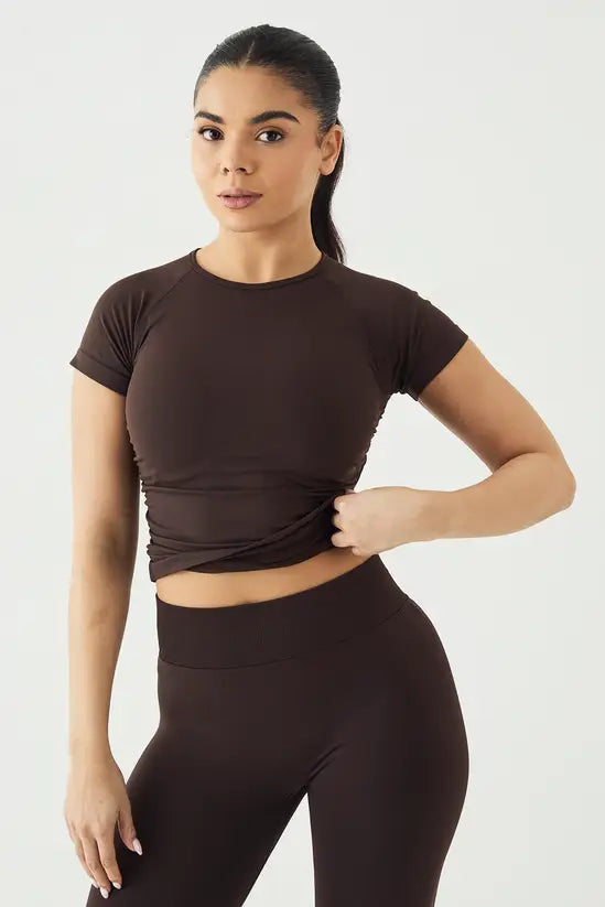 DSGN Studio Sport Contour Seamless Ruched Short Sleeve Top