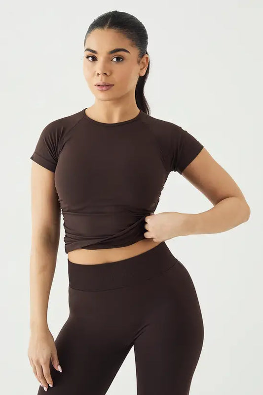 DSGN Studio Sport Contour Seamless Ruched Short Sleeve Top