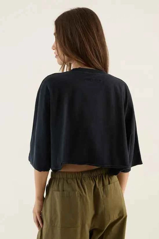DSGN Studio DSGN Studio Heavyweight Washed Oversized Short Sleeve Crop T-Shirt