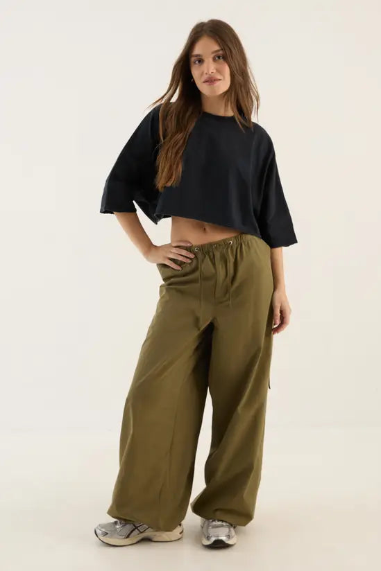 DSGN Studio DSGN Studio Heavyweight Washed Oversized Short Sleeve Crop T-Shirt