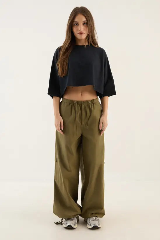 DSGN Studio DSGN Studio Heavyweight Washed Oversized Short Sleeve Crop T-Shirt
