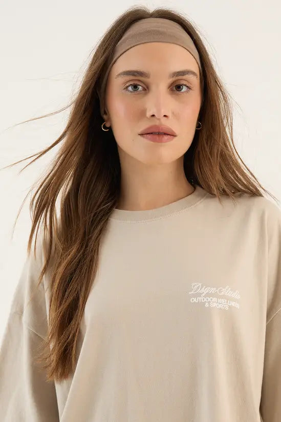 DSGN Studio Outdoor Wellness and Sports Printed Oversized T-Shirt